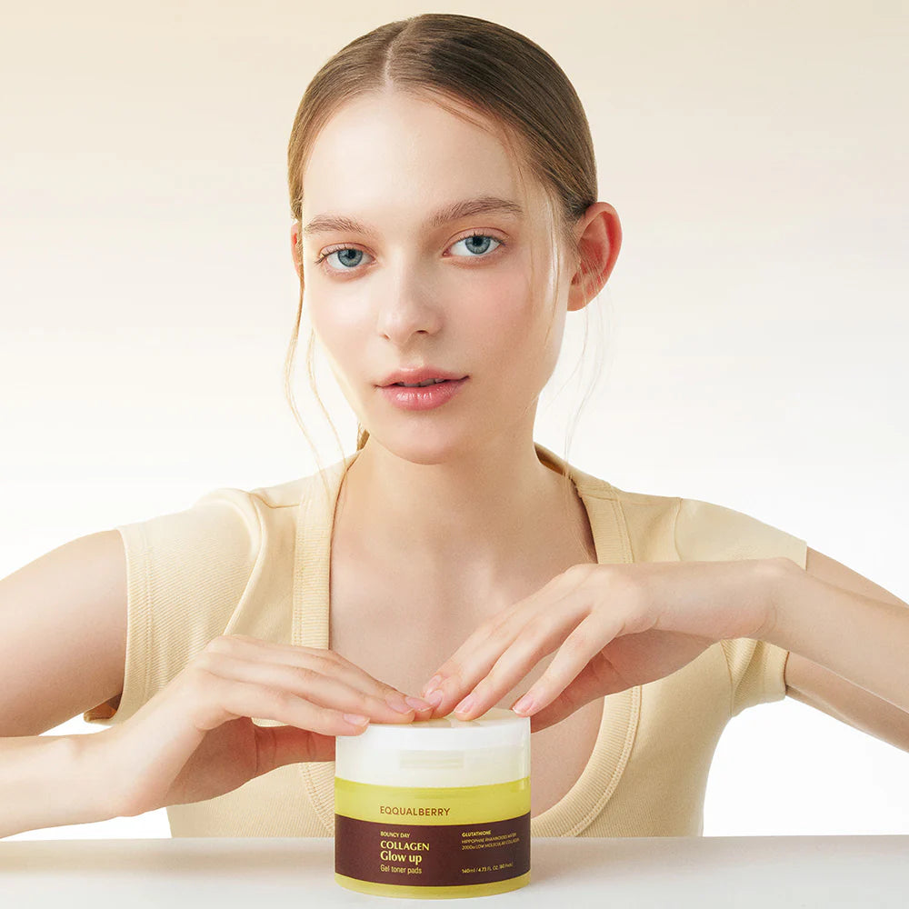 EQQUALBERRY: Collagen Glow Up Gel Toner Pads