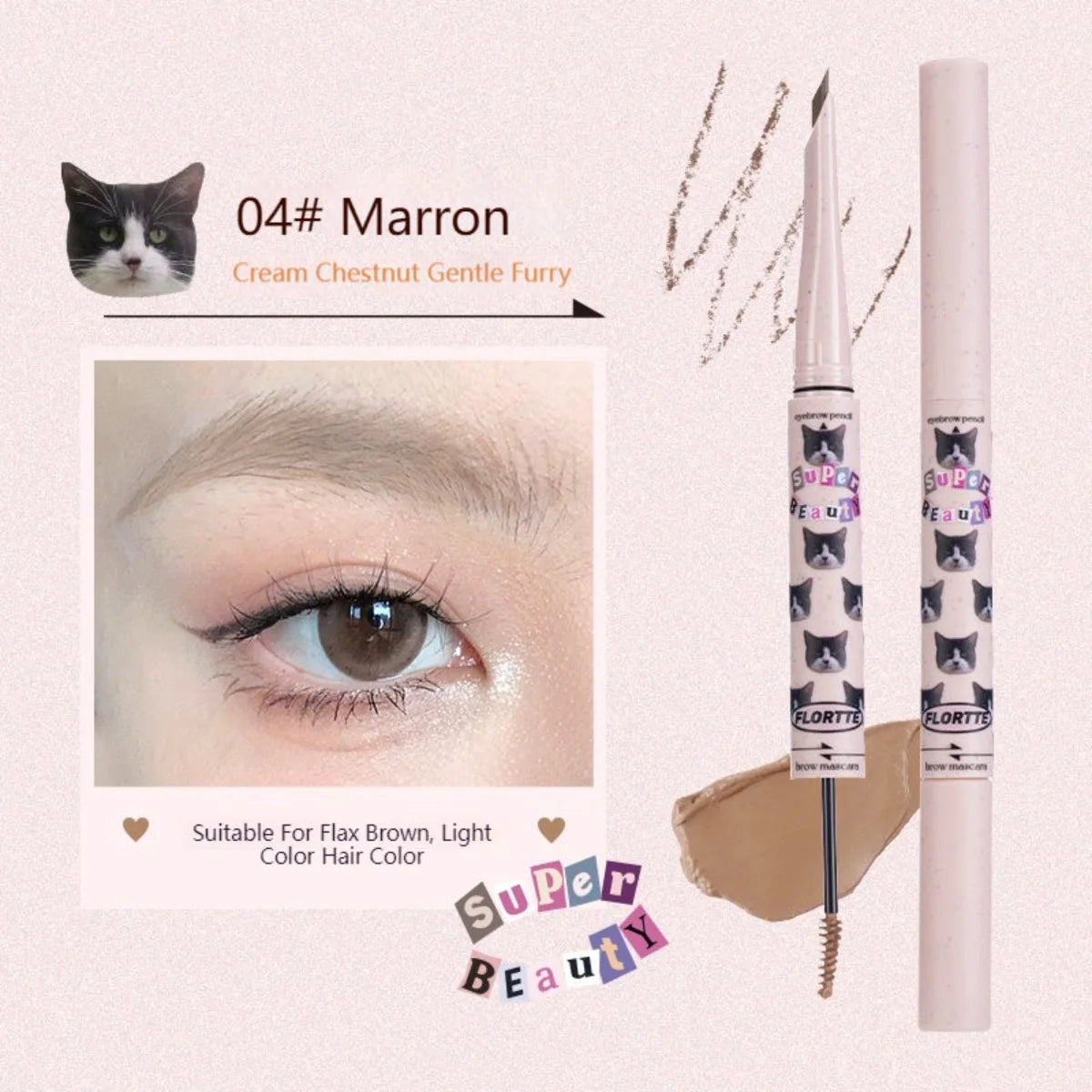 Flortte: Eyebrow Pencil Brow Mascara