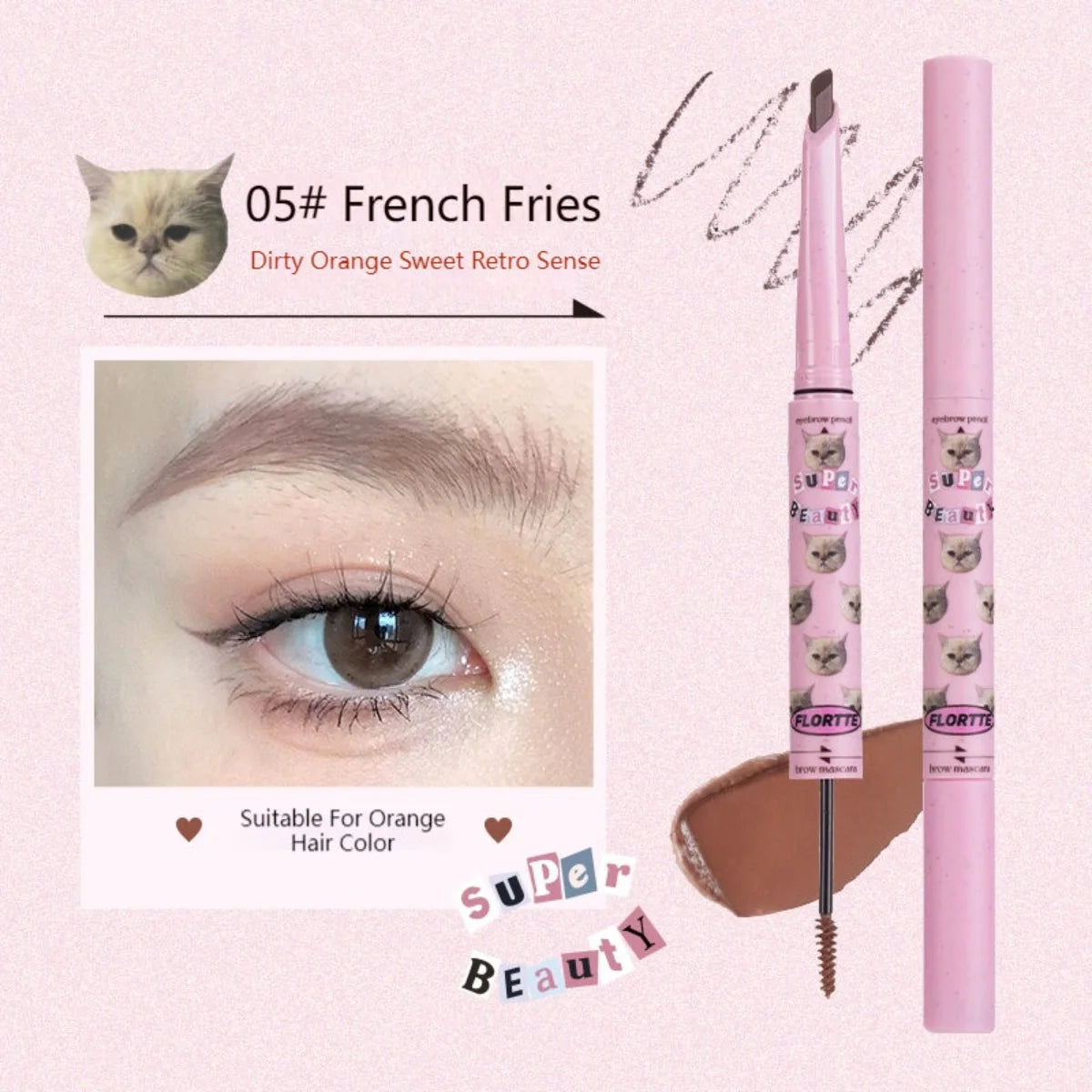 Flortte: Eyebrow Pencil Brow Mascara