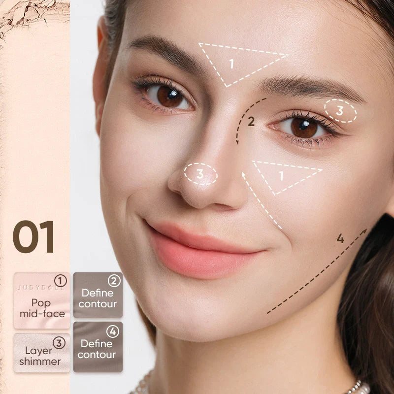 Judydoll: 2 in 1 Highlighter Contour Palette