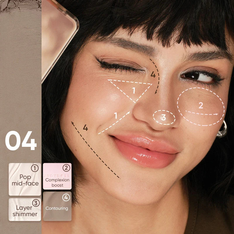 Judydoll: 2 in 1 Highlighter Contour Palette