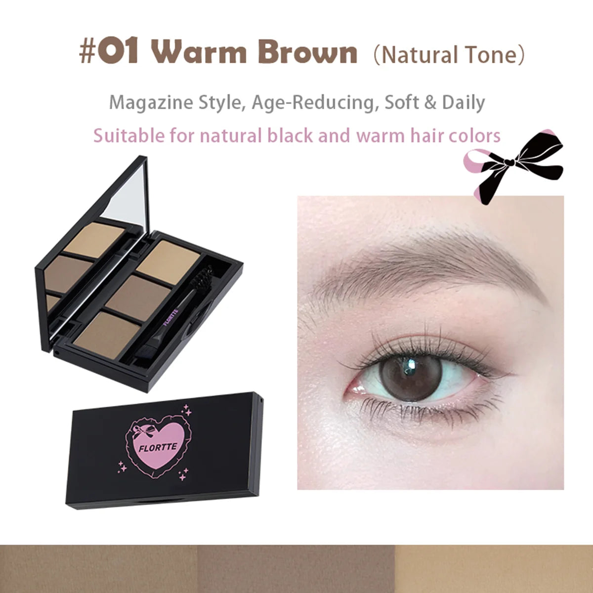 Flortte: Three-Color Eyebrow Powder