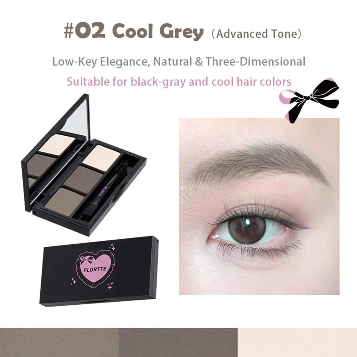 Flortte: Three-Color Eyebrow Powder